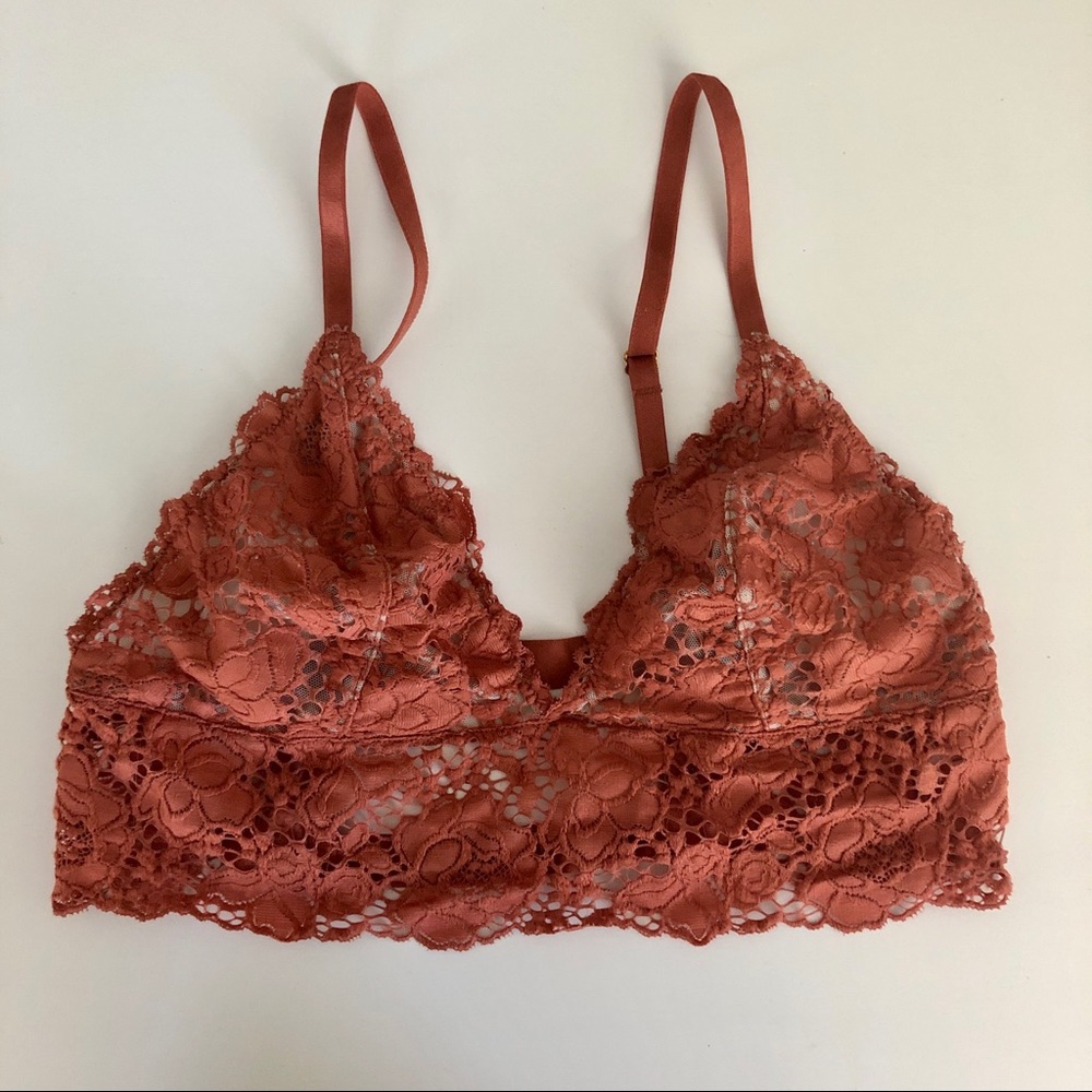 rust lace//cage back bralette
